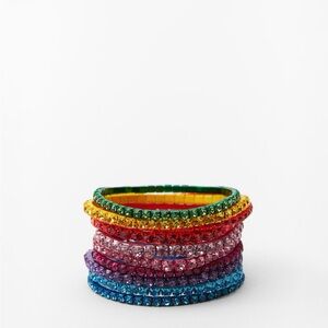 ZARA COLORFUL RHINESTONE ELASTIC BRACELETS